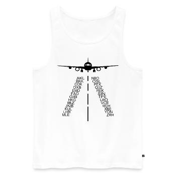 JET PLANE - Men's Premium Organic Tank Top - white - Front - AI Model Male 178 light (178cm)