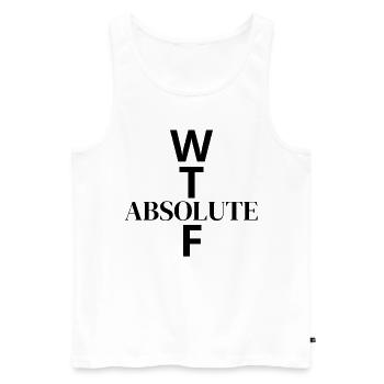 WTF - What The Absolute... - Men's Premium Organic Tank Top - white - Front - AI Model Male 178 light (178cm)