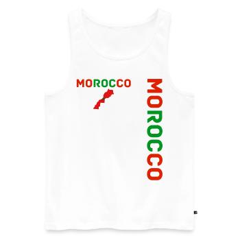 MOROCCAN team supporter football - Men's Premium Organic Tank Top - white - Front - Michal (187cm)