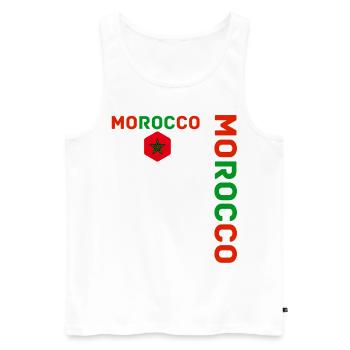 MOROCCAN team supporter football - Men's Premium Organic Tank Top - white - Front - Michal (187cm)