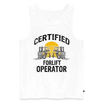 Gabelstaplerfahrer und Lagerhaus Gabestaplerfahrer - Männer Premium Bio Tank Top - Weiß - Vorne - AI Model Male 178 light (178cm)