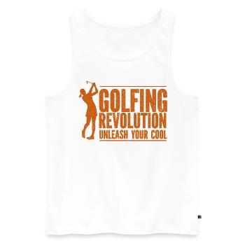 Golf - Golfclub Goldspieler Birdie Elite Luxus - Männer Premium Bio Tank Top - Weiß - Vorne - AI Model Male 178 light (178cm)
