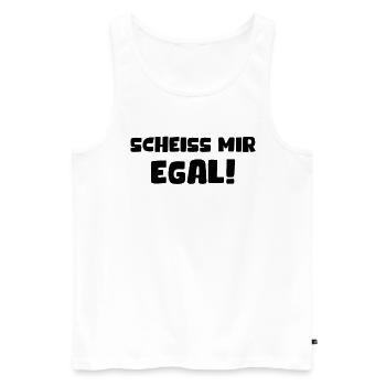 Scheiss Mir Egal Scheißegal Interessiert Nicht Fun - Männer Premium Bio Tank Top - Weiß - Vorne - AI Model Male 178 light (178cm)