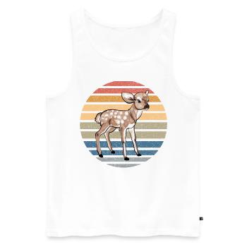 Roe Deer Fawn Sunset Kids Forest Animal Gift - Men's Premium Organic Tank Top - white - Front - Michal (187cm)