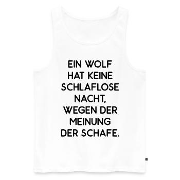 Wolf Ist Egal Was Schafe Sagen Selbstbewusst Mann - Männer Premium Bio Tank Top - Weiß - Vorne - AI Model Male 178 light (178cm)