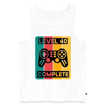 40. Geburtstag Shirt Gamer Zocker Männer Geschenk - Männer Premium Bio Tank Top - Weiß - Vorne - Michal (187cm)