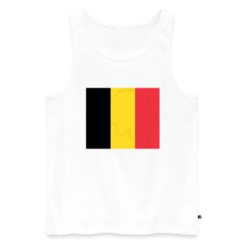 Drapeau belge Belgique Drapeau belge Belge - Débardeur bio Premium Homme - blanc - Devant - AI Model Male 178 light (178cm)