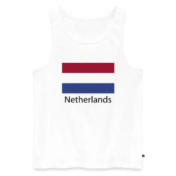 Pays-Bas Drapeau Pays-Bas Hollande Néerlandais - Débardeur bio Premium Homme - blanc - Devant - AI Model Male 178 light (178cm)