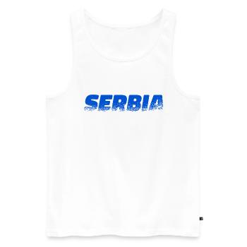 Serbien Flagge Srbija Serbische Farben Jugoslawien - Männer Premium Bio Tank Top - Weiß - Vorne - Michal (187cm)