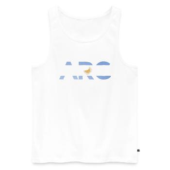 Argentine Argentine Pays Amérique du Sud Cadeau - Débardeur bio Premium Homme - blanc - Devant - Michal (187cm)