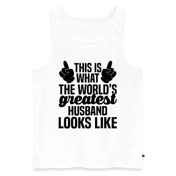 World's Greatest Husband Father Papa Grandpa Husband - Men's Premium Organic Tank Top - white - Front - Michal (187cm)