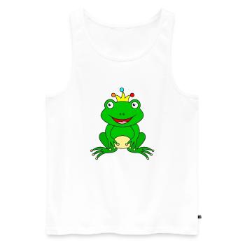 Roi grenouille Prince de conte de fées avec couronne - Débardeur bio Premium Homme - blanc - Devant - AI Model Male 178 light (178cm)