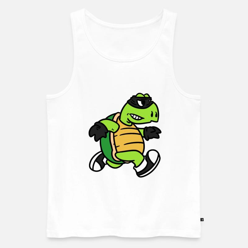 Turtle thief, Schildkröten Räuber - Männer Premium Bio Tank Top - Weiß