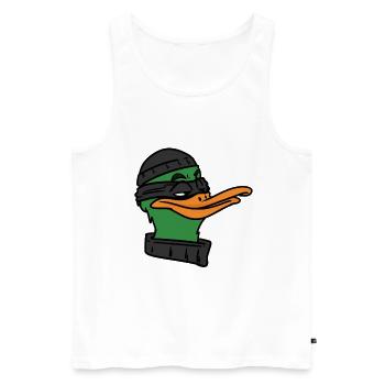 Duck Robber , Ente Räuber - Männer Premium Bio Tank Top - Weiß - Vorne - AI Model Male 178 light (178cm)