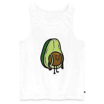 Avocat voyageur - Débardeur bio Premium Homme - blanc - Devant - Michal (187cm)