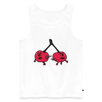 Cherry Waiters, cherry waiter - Men's Premium Organic Tank Top - white - Front - Michal (187cm)