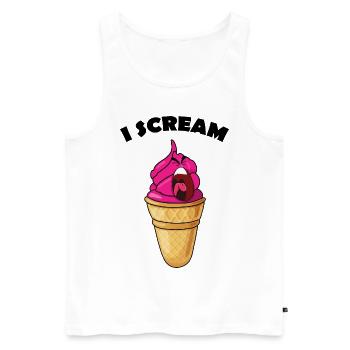 Je crie de la glace - Débardeur bio Premium Homme - blanc - Devant - Michal (187cm)