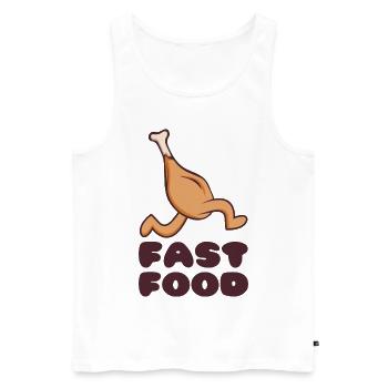 Fast Food - Männer Premium Bio Tank Top - Weiß - Vorne - Michal (187cm)