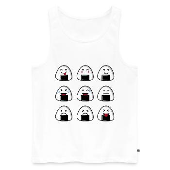Emoticônes Sushi - Débardeur bio Premium Homme - blanc - Devant - AI Model Male 178 light (178cm)