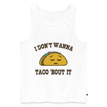 Taco 'bout It - Männer Premium Bio Tank Top - Weiß - Vorne - AI Model Male 178 light (178cm)