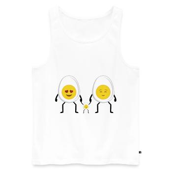 Famille oeufs famille oeufs - Débardeur bio Premium Homme - blanc - Devant - Michal (187cm)