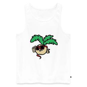 Rad Dish, Cool Radish - Men's Premium Organic Tank Top - white - Front - Michal (187cm)
