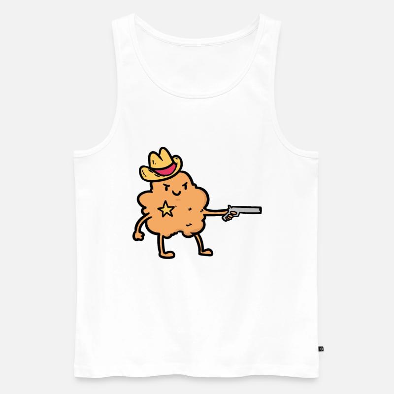 Popcorn Sheriff - Männer Premium Bio Tank Top - Weiß