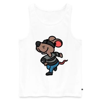 Robber Mouse Robber Mouse - Men's Premium Organic Tank Top - white - Front - Michal (187cm)
