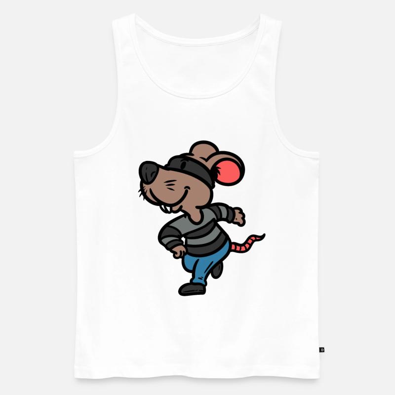 Robber Mouse Robber Maus - Männer Premium Bio Tank Top - Weiß