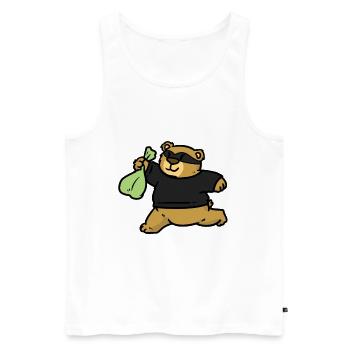 Robber Bear Robber Bear - Men's Premium Organic Tank Top - white - Front - Michal (187cm)