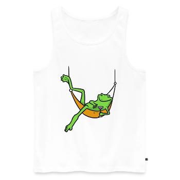 Frog Favorite hammock frog favorite hammock - Men's Premium Organic Tank Top - white - Front - AI Model Male 178 light (178cm)