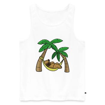 Bear hammock Bär Hängematte - Männer Premium Bio Tank Top - Weiß - Vorne - AI Model Male 178 light (178cm)
