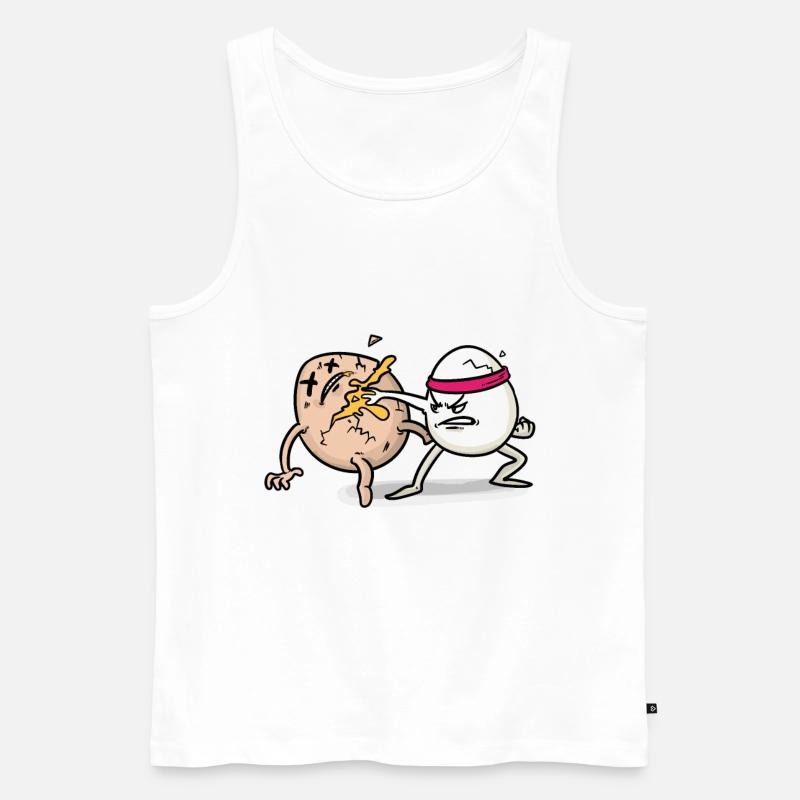 EGG FIGHT Eier kampf - Männer Premium Bio Tank Top - Weiß