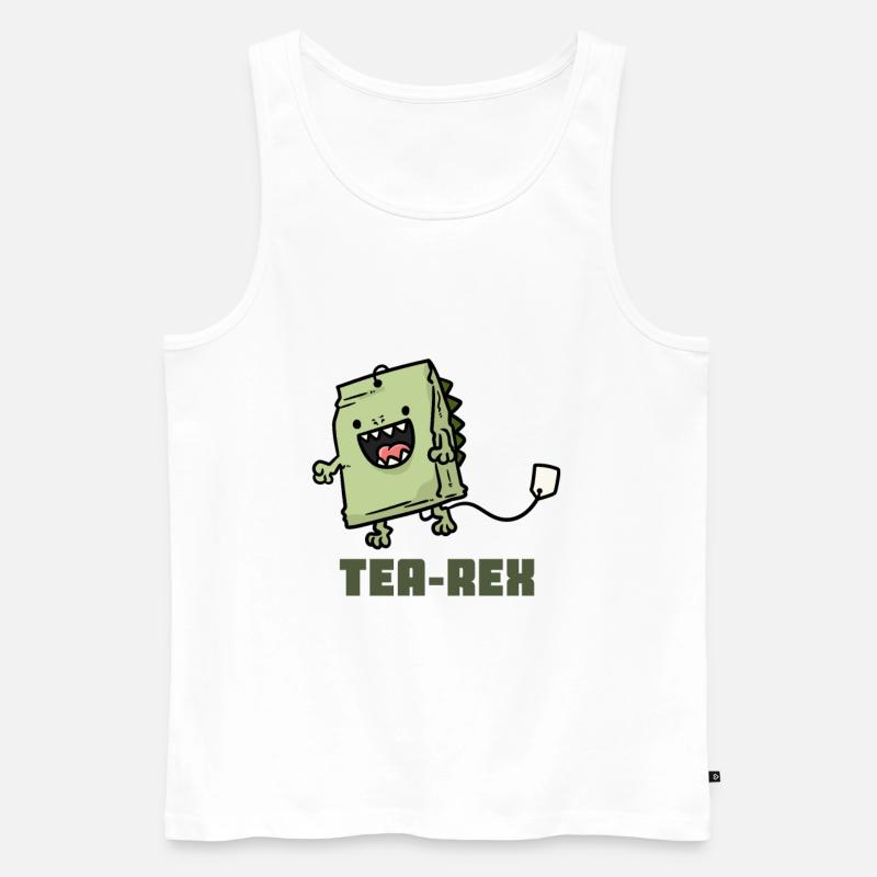 Tea Rex Tee-Rex - Männer Premium Bio Tank Top - Weiß