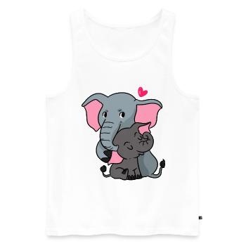 Liebende Familie Elefant - Männer Premium Bio Tank Top - Weiß - Vorne - AI Model Male 178 light (178cm)