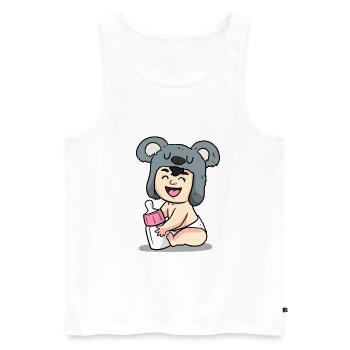 Bébé Koala - Débardeur bio Premium Homme - blanc - Devant - AI Model Male 178 light (178cm)