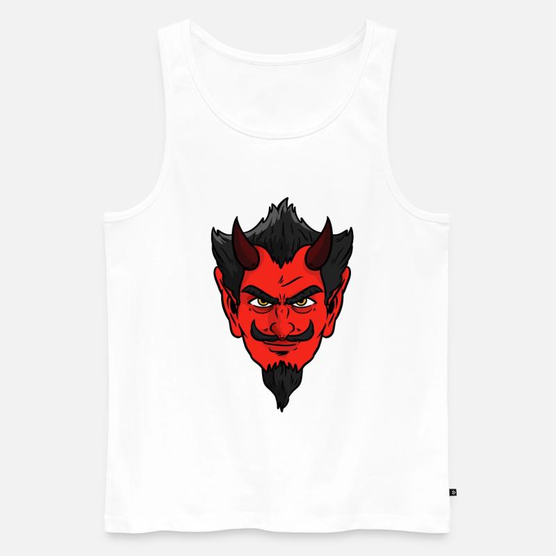 Devil Face - Männer Premium Bio Tank Top - Weiß
