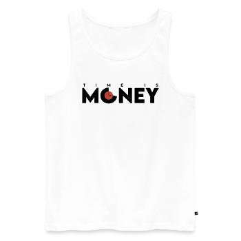 Zeit ist Geld - Männer Premium Bio Tank Top - Weiß - Vorne - Michal (187cm)