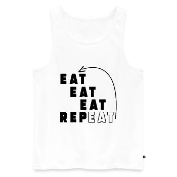 eat - Men's Premium Organic Tank Top - white - Front - AI Model Male 178 light (178cm)
