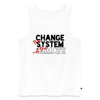 Change the system, not the climate - Men's Premium Organic Tank Top - white - Front - AI Model Male 178 light (178cm)
