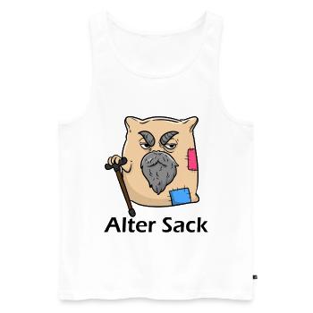 Alter Sack Ironisch Sarkasmus witzig - Männer Premium Bio Tank Top - Weiß - Vorne - AI Model Male 178 light (178cm)
