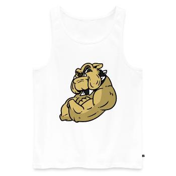 Männliche Bulldogge Muskeln - Männer Premium Bio Tank Top - Weiß - Vorne - Michal (187cm)