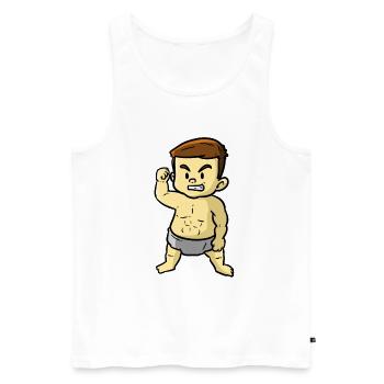 Bébé musculaire - Débardeur bio Premium Homme - blanc - Devant - Michal (187cm)