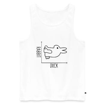 Ente x Kaninchen Graph ironie - Männer Premium Bio Tank Top - Weiß - Vorne - AI Model Male 178 light (178cm)