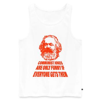 communist joke gift - Men's Premium Organic Tank Top - white - Front - AI Model Male 178 light (178cm)