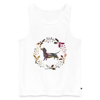 dachshund - Men's Premium Organic Tank Top - white - Front - Michal (187cm)