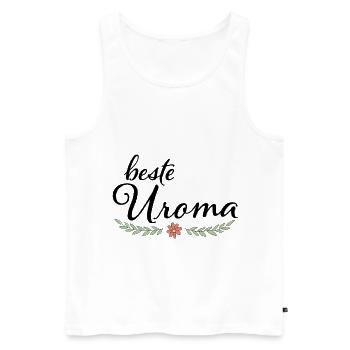 Beste Uroma Geschenk für die liebste Uroma - Männer Premium Bio Tank Top - Weiß - Vorne - AI Model Male 178 light (178cm)