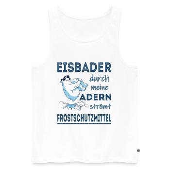 Eisbaden Eisbaden Winterbaden Eisschwimmen - Männer Premium Bio Tank Top - Weiß - Vorne - AI Model Male 178 light (178cm)