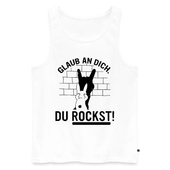 du rockst! Glaube an dich, du bist der beste - Männer Premium Bio Tank Top - Weiß - Vorne - Michal (187cm)