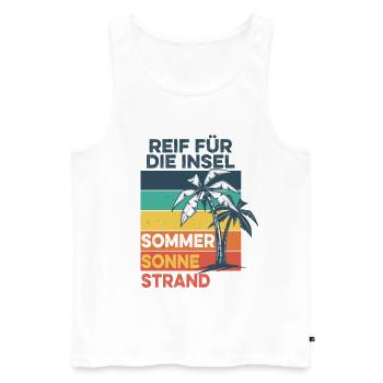 Ripe for the island - summer, sun, beach - Men's Premium Organic Tank Top - white - Front - AI Model Male 178 light (178cm)